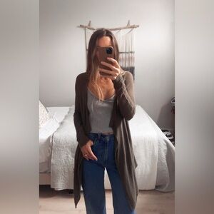 Sonoma Olive Green Long Sleeve Knit Cardigan